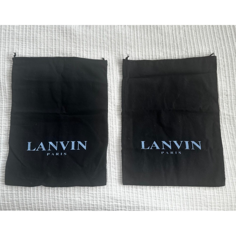 Lanvin‎ Drawstring Shoe Dust Bag 15"x 11" Color Black Pair Set of 2